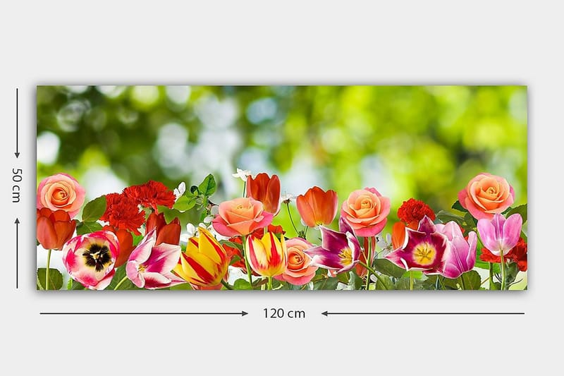 Canvasbilde YTY Floral & Botanical Flerfarget - 120x50 cm - Interiør - Maleri & posters - Lerretsbilder