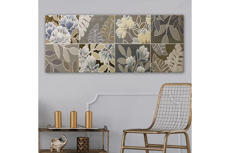 Canvasbilde YTY Floral & Botanical Flerfarget - 120x50 cm - Interiør - Maleri & posters - Lerretsbilder