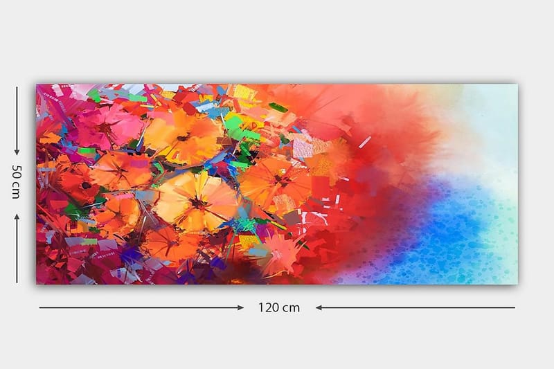 Canvasbilde YTY Floral & Botanical Flerfarget - 120x50 cm - Interiør - Maleri & posters - Lerretsbilder
