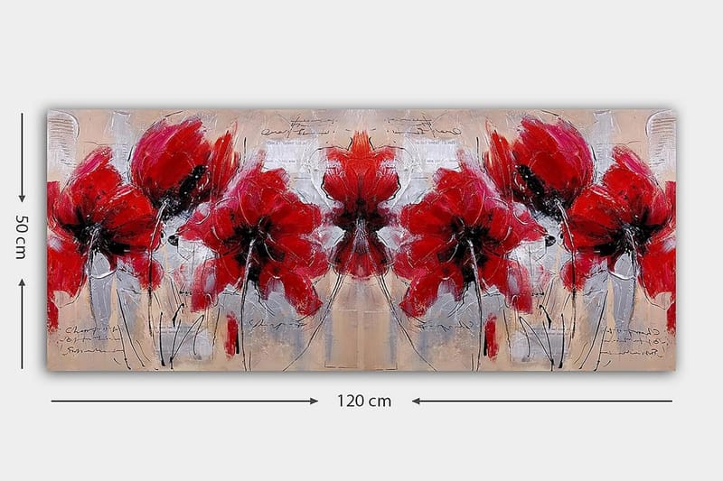 Canvasbilde YTY Floral & Botanical Flerfarget - 120x50 cm - Interiør - Maleri & posters - Lerretsbilder