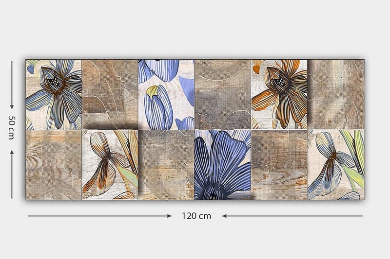 Canvasbilde YTY Floral & Botanical Flerfarget - 120x50 cm - Interiør - Maleri & posters - Lerretsbilder