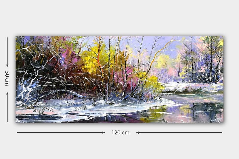 Canvasbilde YTY Floral & Botanical Flerfarget - 120x50 cm - Interiør - Maleri & posters - Lerretsbilder