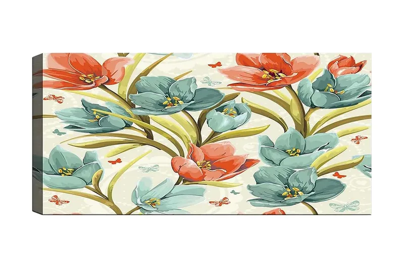 Canvasbilde YTY Floral & Botanical Flerfarget, 120x50 cm
