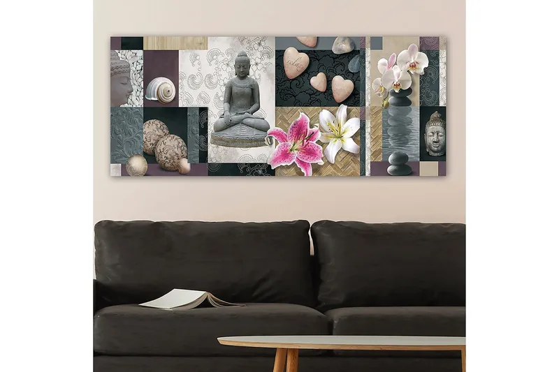 Canvasbilde YTY Floral & Botanical Flerfarget - 120x50 cm - Interiør - Maleri & posters - Lerretsbilder