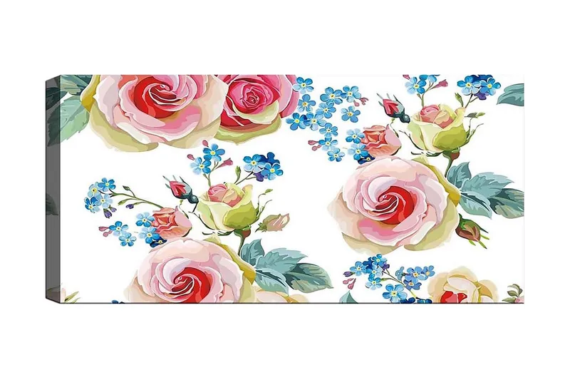 Canvasbilde YTY Floral & Botanical Flerfarget, 120x50 cm