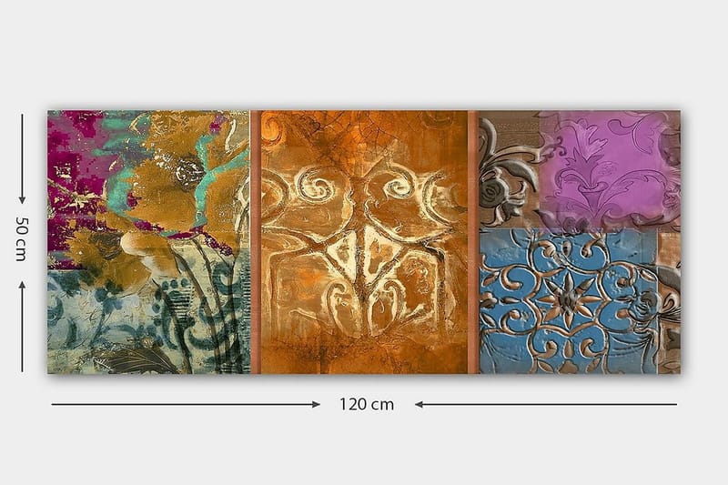 Canvasbilde YTY Floral & Botanical Flerfarget - 120x50 cm - Interiør - Maleri & posters - Lerretsbilder