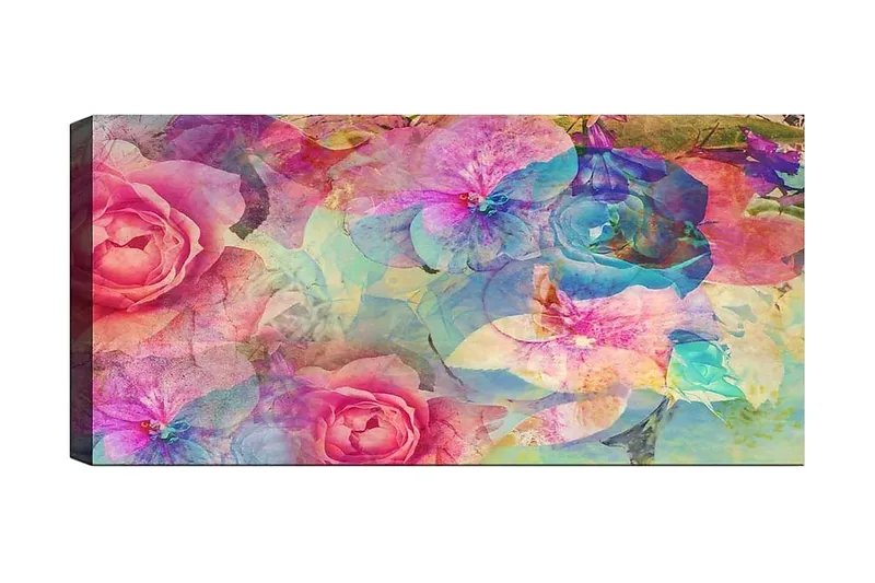 Canvasbilde YTY Floral & Botanical Flerfarget, 120x50 cm