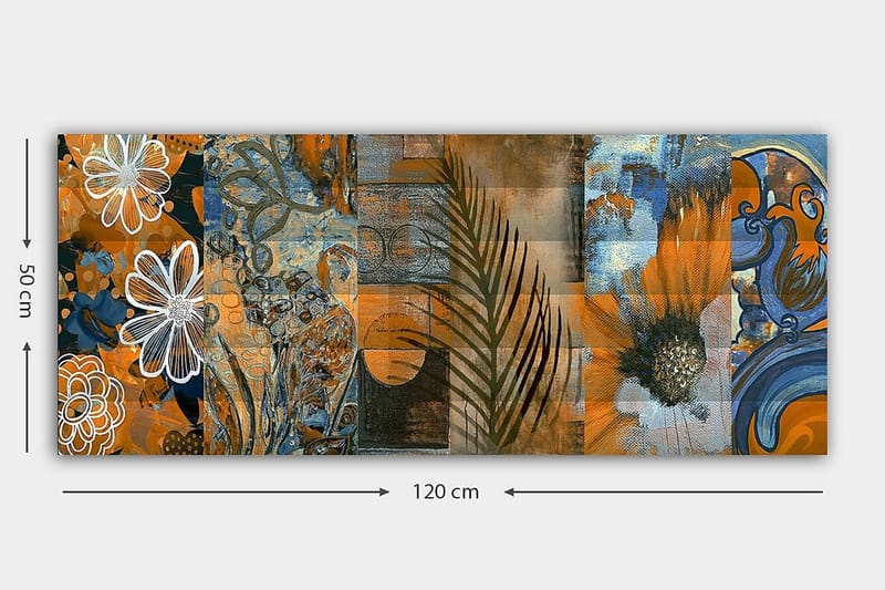 Canvasbilde YTY Floral & Botanical Flerfarget - 120x50 cm - Interiør - Maleri & posters - Lerretsbilder