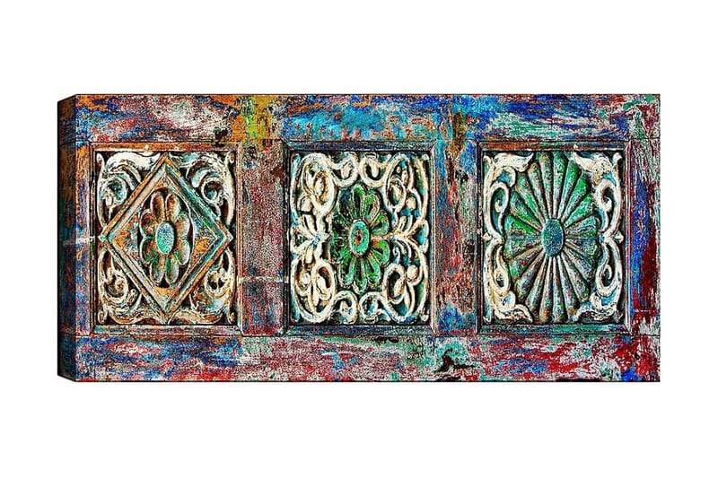 Canvasbilde YTY Geometric Flerfarget - 120x50 cm - Interiør - Maleri & posters - Lerretsbilder