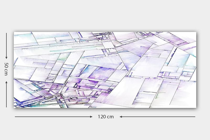 Canvasbilde YTY Geometric Flerfarget - 120x50 cm - Interiør - Maleri & posters - Lerretsbilder
