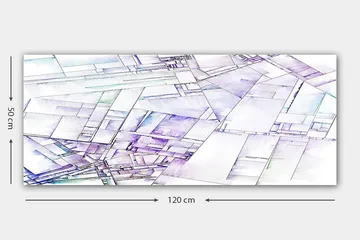 Canvasbilde YTY Geometric Flerfarget - 120x50 cm - Interiør - Maleri & posters - Lerretsbilder