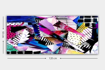 Canvasbilde YTY Geometric Flerfarget - 120x50 cm - Interiør - Maleri & posters - Lerretsbilder