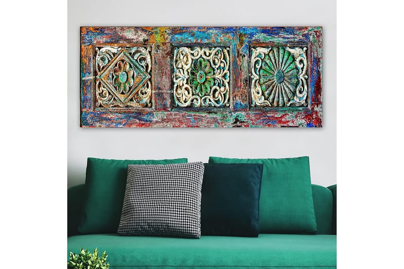 Canvasbilde YTY Geometric Flerfarget - 120x50 cm - Interiør - Maleri & posters - Lerretsbilder