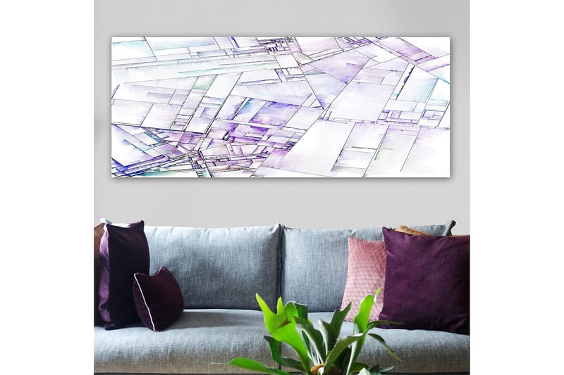 Canvasbilde YTY Geometric Flerfarget - 120x50 cm - Interiør - Maleri & posters - Lerretsbilder