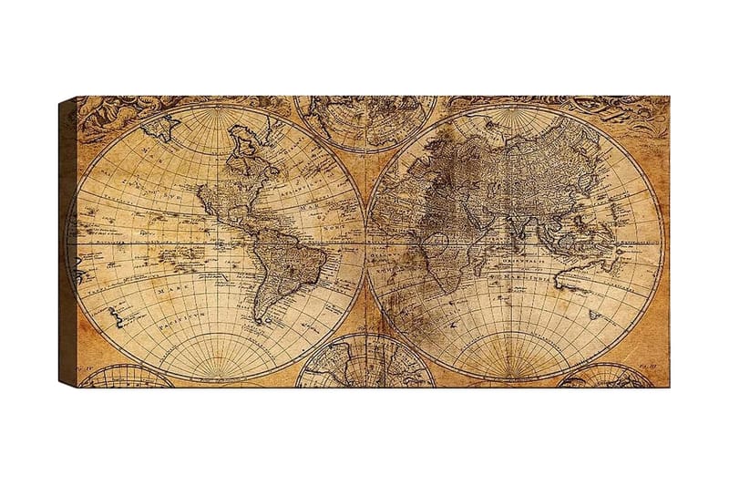 Canvasbilde YTY Map Flerfarget - 120x50 cm - Interiør - Maleri & posters - Lerretsbilder