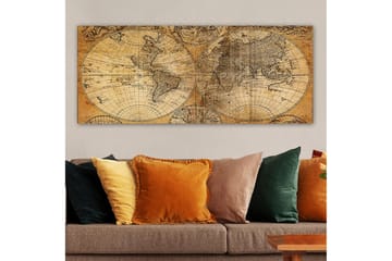 Canvasbilde YTY Map Flerfarget - 120x50 cm - Interiør - Maleri & posters - Lerretsbilder
