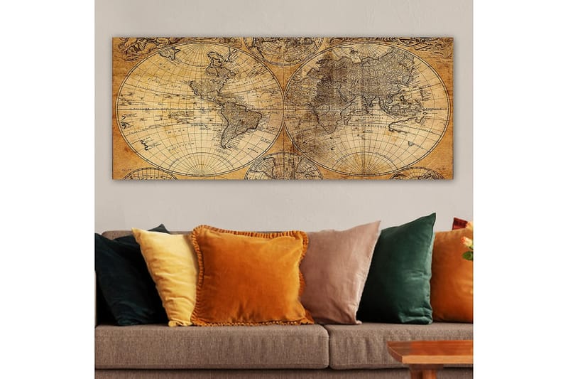 Canvasbilde YTY Map Flerfarget - 120x50 cm - Interiør - Maleri & posters - Lerretsbilder