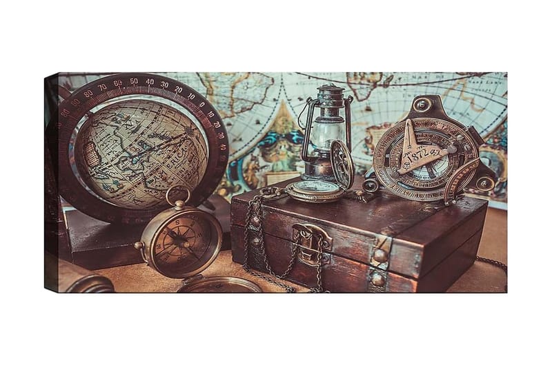 Canvasbilde YTY Map Flerfarget - 120x50 cm - Interiør - Maleri & posters - Lerretsbilder