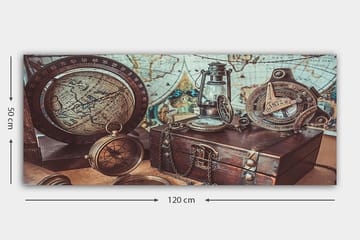 Canvasbilde YTY Map Flerfarget - 120x50 cm - Interiør - Maleri & posters - Lerretsbilder
