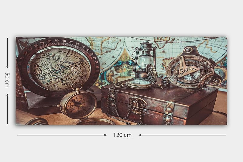 Canvasbilde YTY Map Flerfarget - 120x50 cm - Interiør - Maleri & posters - Lerretsbilder