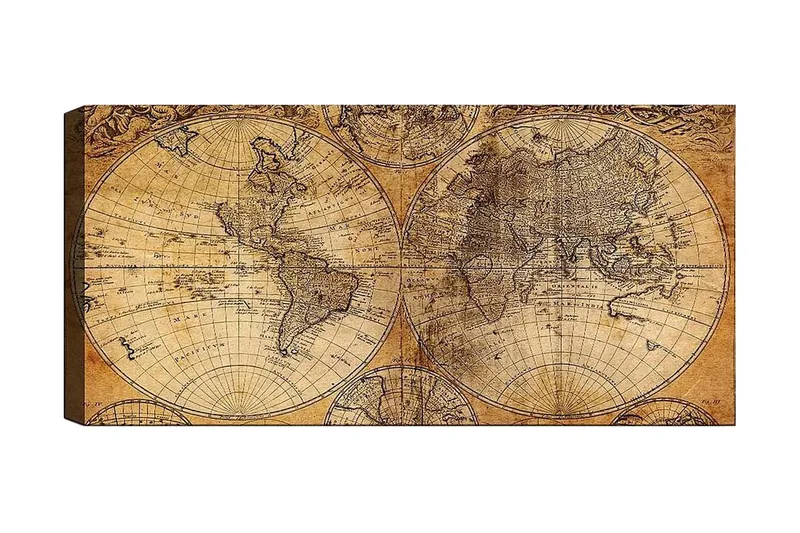 Canvasbilde YTY Map Flerfarget, 120x50 cm