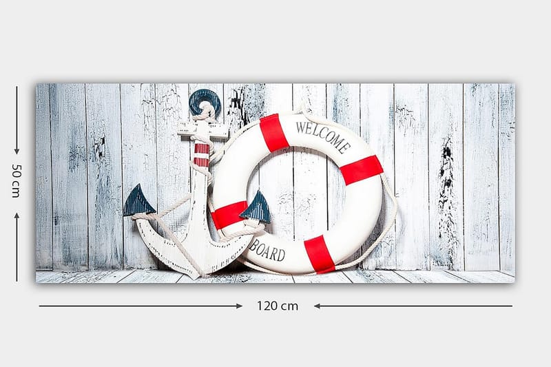 Canvasbilde YTY Nautical & Beach Flerfarget - 120x50 cm - Interiør - Maleri & posters - Lerretsbilder