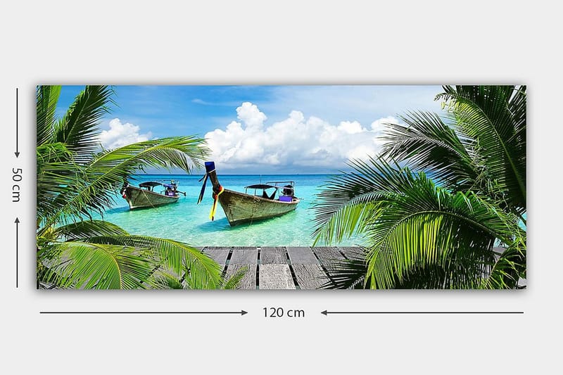 Canvasbilde YTY Nautical & Beach Flerfarget - 120x50 cm - Interiør - Maleri & posters - Lerretsbilder