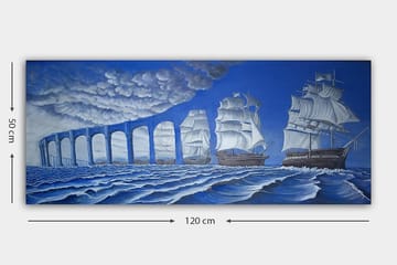 Canvasbilde YTY Nautical & Beach Flerfarget - 120x50 cm - Interiør - Maleri & posters - Lerretsbilder