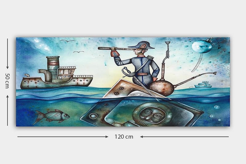 Canvasbilde YTY Nautical & Beach Flerfarget - 120x50 cm - Interiør - Maleri & posters - Lerretsbilder