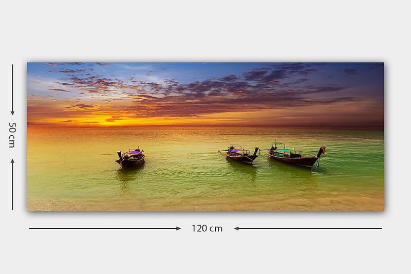 Canvasbilde YTY Nautical & Beach Flerfarget - 120x50 cm - Interiør - Maleri & posters - Lerretsbilder