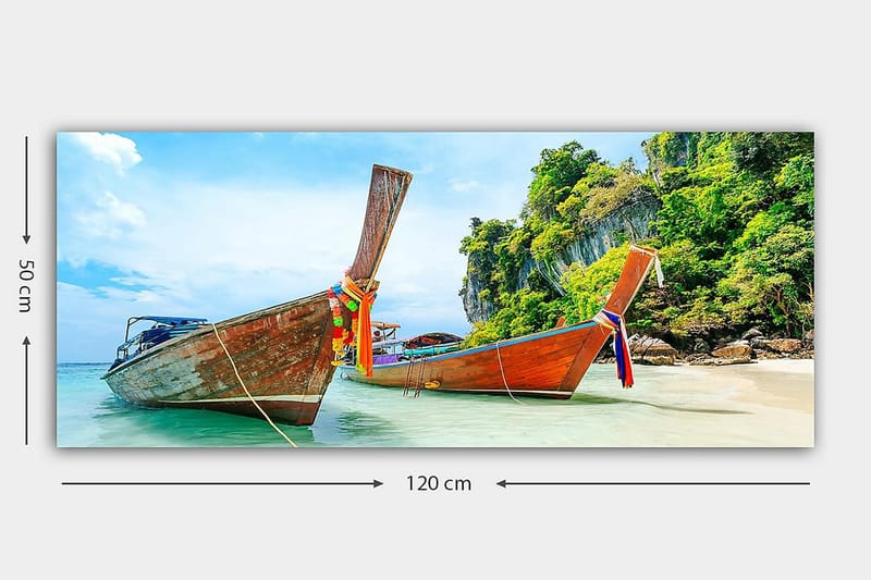 Canvasbilde YTY Nautical & Beach Flerfarget - 120x50 cm - Interiør - Maleri & posters - Lerretsbilder