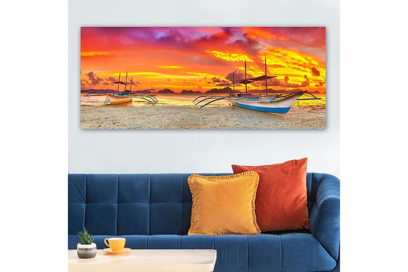 Canvasbilde YTY Nautical & Beach Flerfarget - 120x50 cm - Interiør - Maleri & posters - Lerretsbilder
