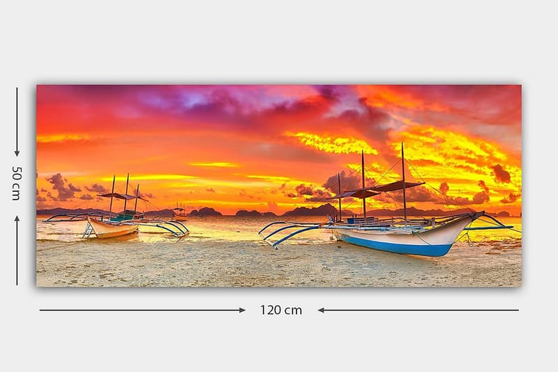 Canvasbilde YTY Nautical & Beach Flerfarget - 120x50 cm - Interiør - Maleri & posters - Lerretsbilder