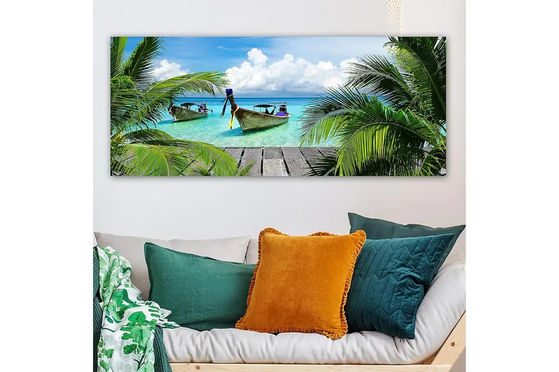 Canvasbilde YTY Nautical & Beach Flerfarget - 120x50 cm - Interiør - Maleri & posters - Lerretsbilder