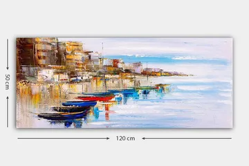 Canvasbilde YTY Nautical & Beach Flerfarget - 120x50 cm - Interiør - Maleri & posters - Lerretsbilder