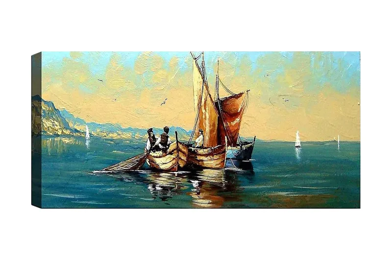 Canvasbilde YTY Nautical & Beach Flerfarget, 120x50 cm
