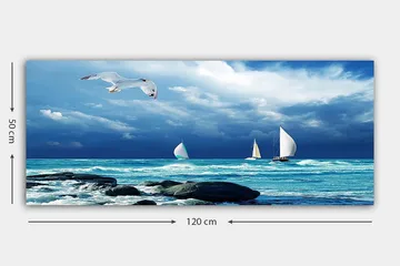 Canvasbilde YTY Nautical & Beach Flerfarget - 120x50 cm - Interiør - Maleri & posters - Lerretsbilder