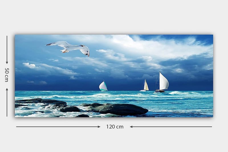 Canvasbilde YTY Nautical & Beach Flerfarget - 120x50 cm - Interiør - Maleri & posters - Lerretsbilder