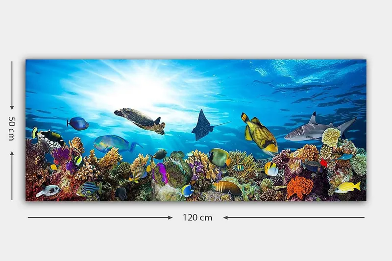 Canvasbilde YTY Nautical & Beach Flerfarget - 120x50 cm - Interiør - Maleri & posters - Lerretsbilder