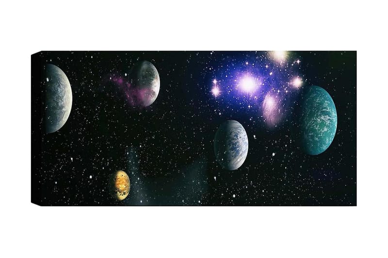 Canvasbilde YTY Outer Space Flerfarget - 120x50 cm - Interiør - Maleri & posters - Lerretsbilder