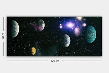 Canvasbilde YTY Outer Space Flerfarget - 120x50 cm - Interiør - Maleri & posters - Lerretsbilder