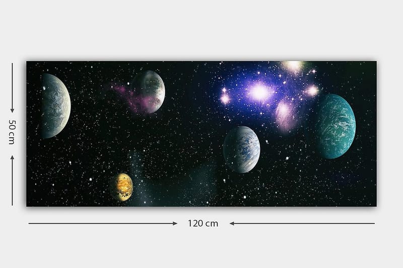 Canvasbilde YTY Outer Space Flerfarget - 120x50 cm - Interiør - Maleri & posters - Lerretsbilder