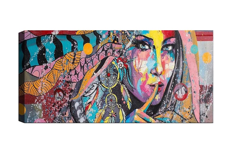 Canvasbilde YTY People Flerfarget - 120x50 cm - Interiør - Maleri & posters - Lerretsbilder