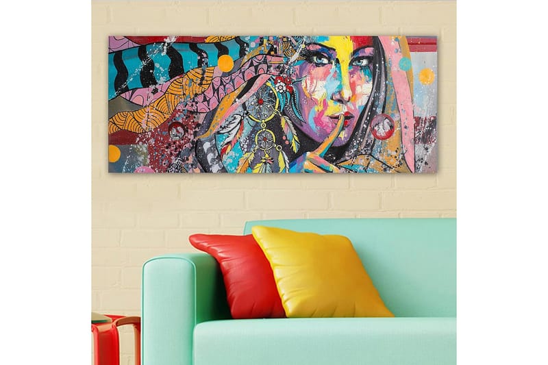 Canvasbilde YTY People Flerfarget - 120x50 cm - Interiør - Maleri & posters - Lerretsbilder