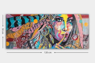 Canvasbilde YTY People Flerfarget - 120x50 cm - Interiør - Maleri & posters - Lerretsbilder