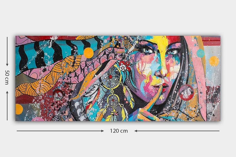 Canvasbilde YTY People Flerfarget - 120x50 cm - Interiør - Maleri & posters - Lerretsbilder