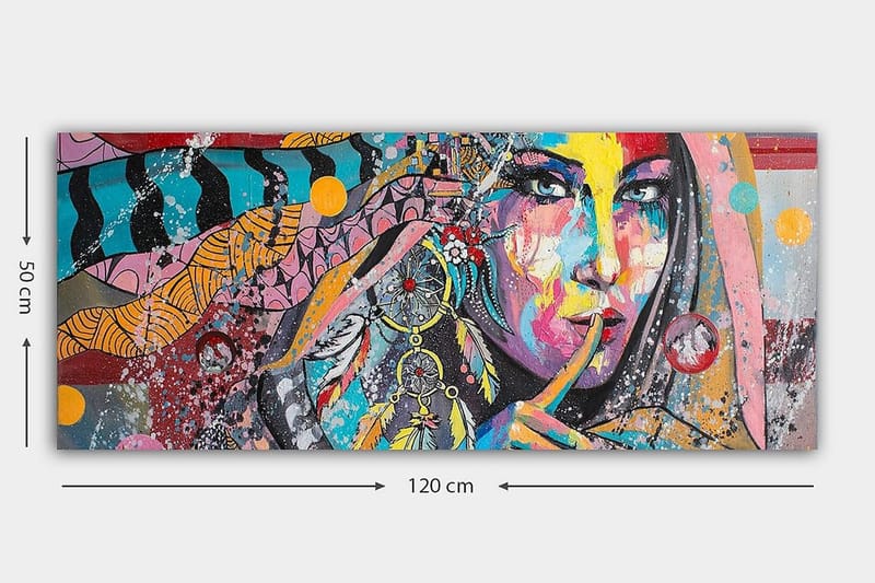 Canvasbilde YTY People Flerfarget - 120x50 cm - Interiør - Maleri & posters - Lerretsbilder