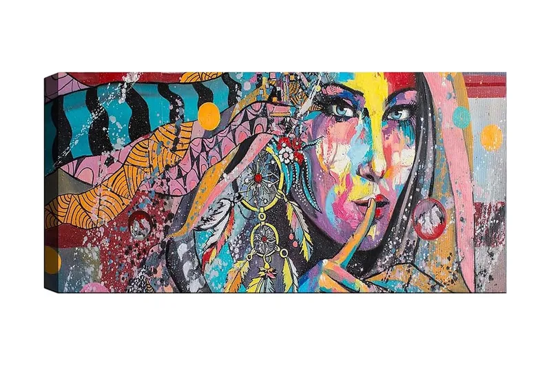 Canvasbilde YTY People Flerfarget, 120x50 cm