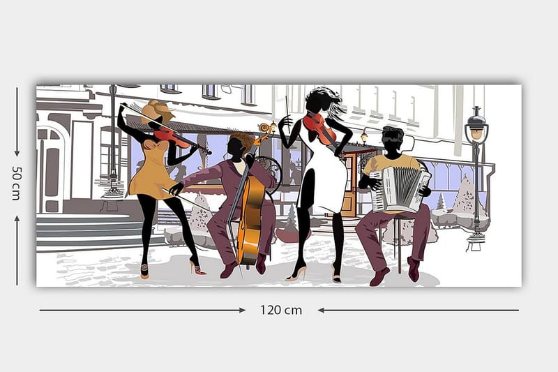 Canvasbilde YTY People Flerfarget - 120x50 cm - Interiør - Maleri & posters - Lerretsbilder