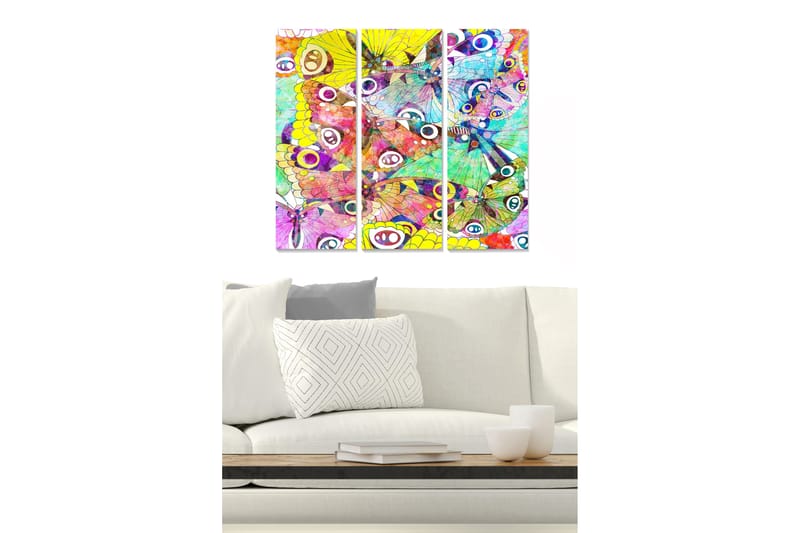 Canvastavla Colorful 3-pk Flerfarget - 22x05 cm - Interiør - Maleri & posters - Lerretsbilder